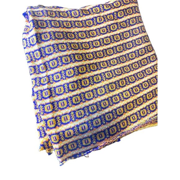 Vintage Orange Gold Purple Patterned Stretch Knit Fabric 58 inches - Picture 1 of 4